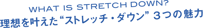 WHAT IS STRETCH DOWN？　理想を叶えた“ストレッチ・ダウン”３つの魅力